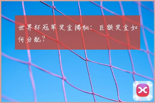 世界杯冠军奖金揭秘：巨额奖金如何分配？